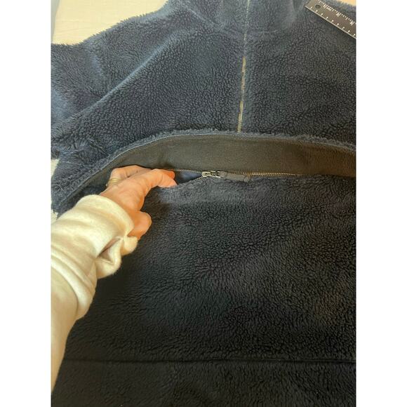 L.L. Bean Signature Sherpa Jacket Women's Medium Kangaroo Pocket Half Zip - Picture 5 of 7